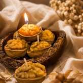شمع گردویی نوما هوم بسته 10 عددی بدون بو و دود 4 ساعت زمان سوخت
