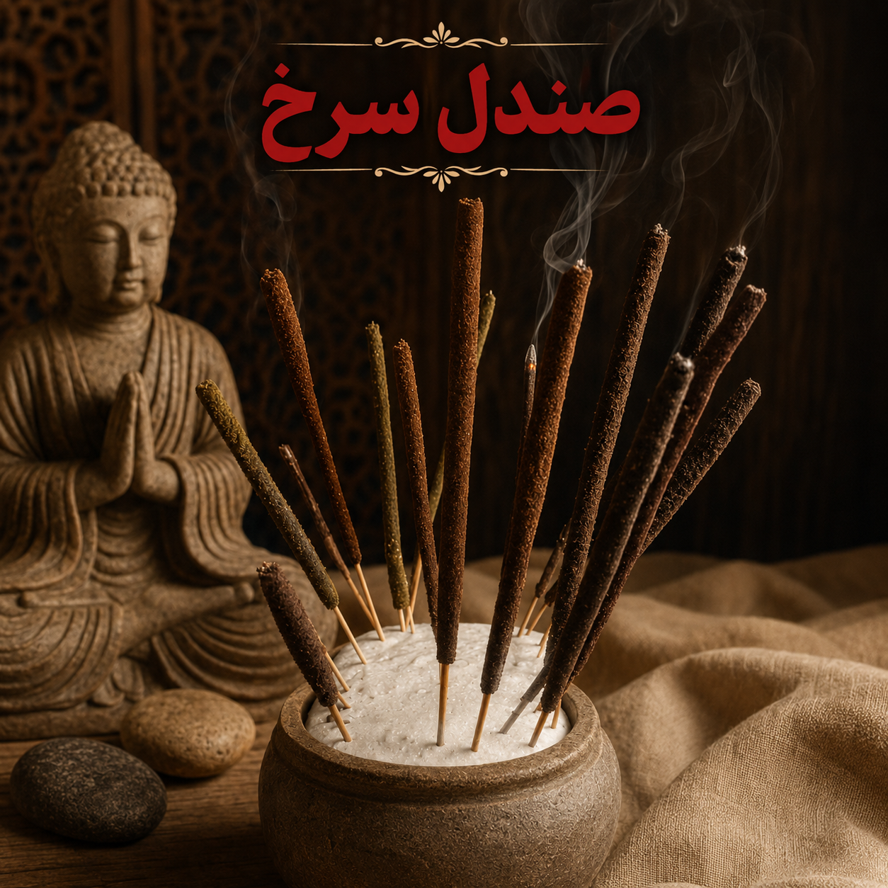 عود دستساز طبیعی چوب صندل 5 شاخه ای