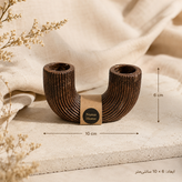 جا شمعی دو شاخه سنگ مصنوعی طوسی رگهدار Numa Home