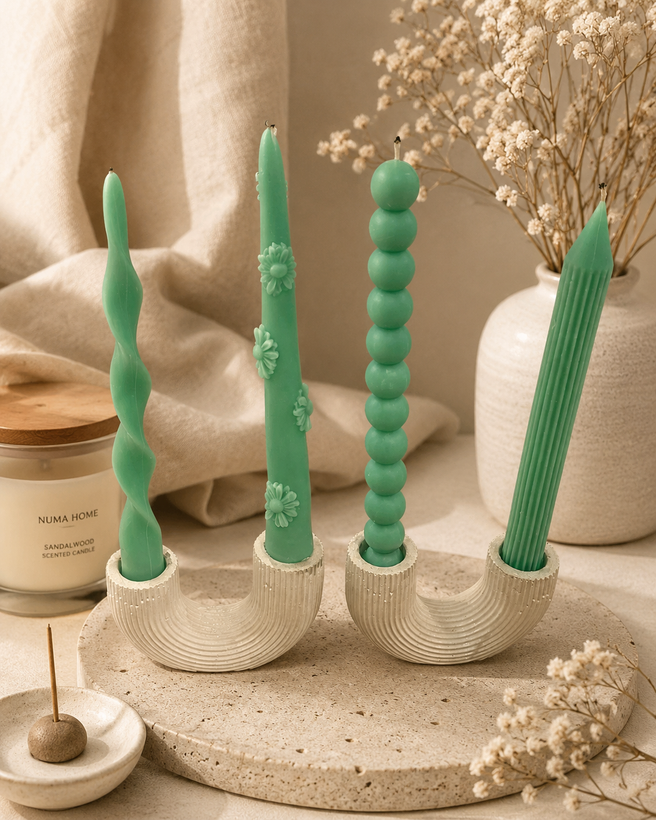 جا شمعی مینیمال Numa Home با بافت شیاردار
