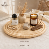 زیرسینی حصیری گرد دستبافت قطر ۳۲ سانتیمتر
