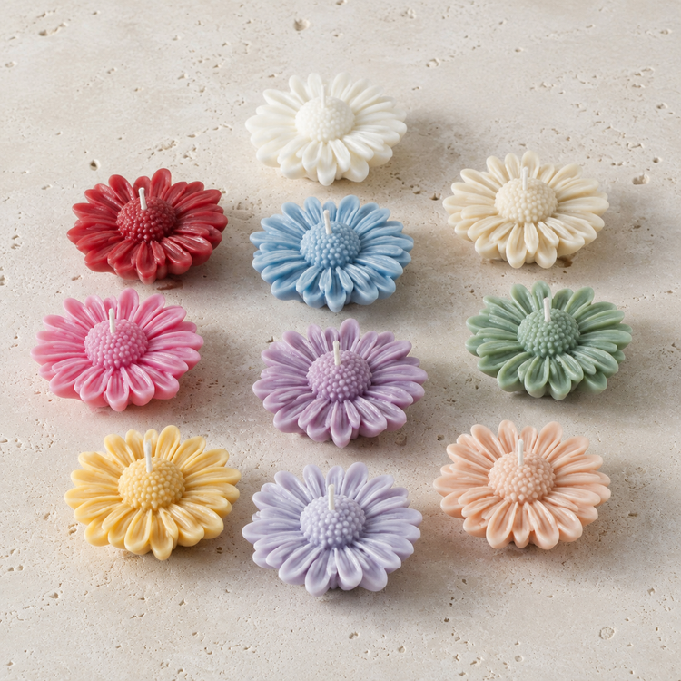 شمع دستساز طرح گل بابونه